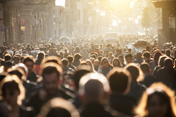 Blurred crowd of unrecognizable at the street - 232374770