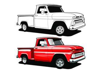 old red pickup truck © Todd