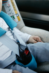 Baby Sitting in Car Seat, Seatbelt