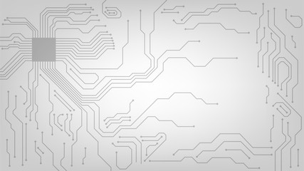 Background with microcircuits and a processor, abstract technological white background, motherboard