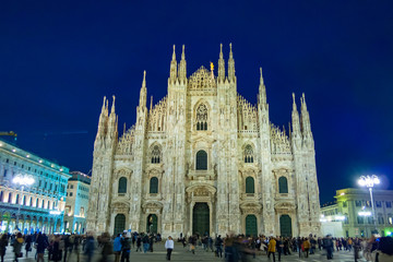 Night view of Duomo in Milan