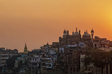 Aurangzebs Mosque or Alamgiri Mosque was built in the 17th century by Aurangzeb over the ruins of a Hindu temple. Built on the waterfront of the River Ganges in Varanasi in northern India