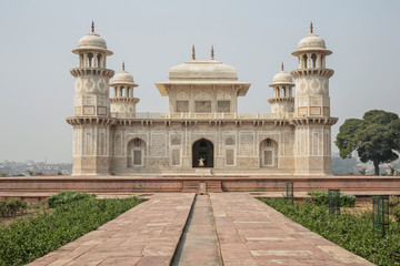 Fototapeta na wymiar Itmad-Ud-Daulah's tomb in Agra, Uttar Pradesh, India. Also known as the Jewel Box or the Baby Taj