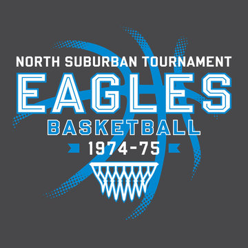 Eagles Basketball T-Shirt Design with Easily Modifiable Text