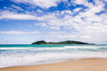 Panoramic view of the Campeche Island (Ilha do Campeche), in Florianopolis, Brazil.