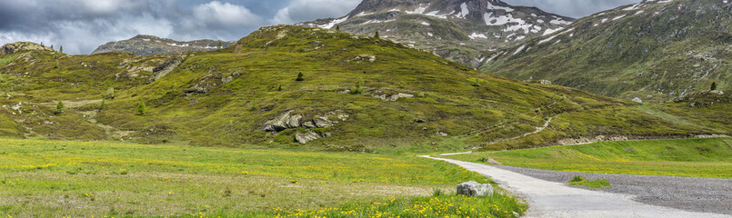 Fototapeta na wymiar Am Gipfel des Simplon Passes Schweiz / Italien 6
