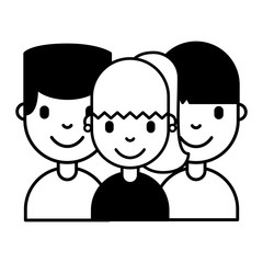 group people team on white background