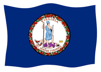 Flag of Virginia Waving In The Wind