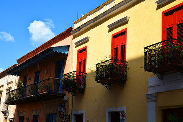Streets of the colonial city of Santo Domingo, Dominican Republic, local color