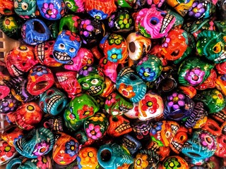 Fototapeta na wymiar Colorful Candy Skulls in Mexico