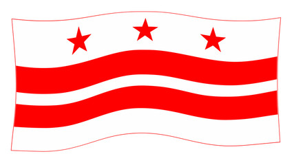 Washington DC State Flag Waving In Wind