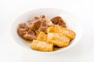 豚肉と豆腐の甘辛煮