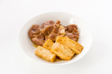 豚肉と豆腐の甘辛煮