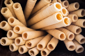 Biscuit rolls on open package