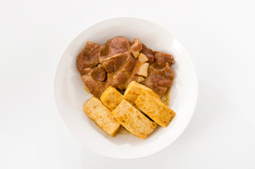 豚肉と豆腐の甘辛煮