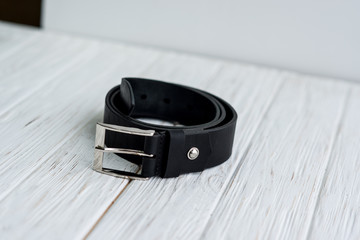black leather belt