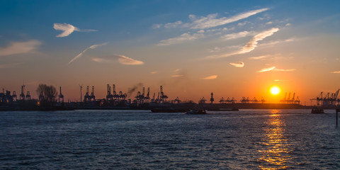 Hafen, Hamburg, Sunset