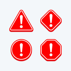 Hazard warning sign with exclamation mark symbol