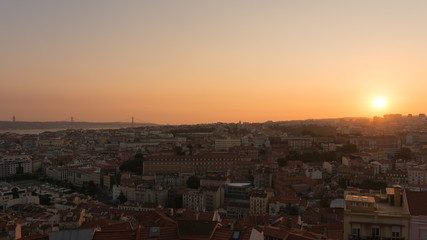 Lisbon City  Sunset Panorama