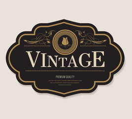 antique label and vintage banner retro style frame border. © Felizlalala