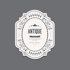 antique label and vintage banner retro style frame border.