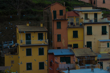 Fototapeta na wymiar Colourful houses in Liguria