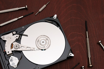 Computer hard disk.Hard drive repair