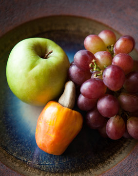 Plate of fruit.
