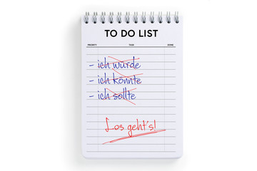 Notizblock mit Überschrift 