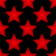 Seamless beautiful drawing. 3d red neon stars on a black background.