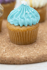 Tasty cupcakes Homemade  muffin  with cream buttercream for birthday, valentine, and christmas holliday