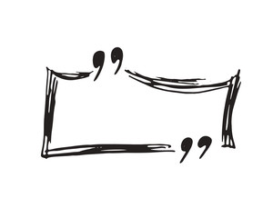 Fototapeta premium Quote box or quotation frame hand drawn sketch doodle vector illustration, isolated on white background
