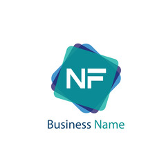 Initial Letter NF Logo Template Design