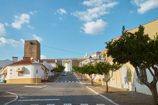 Street going to Avís in Alentejo Portugal