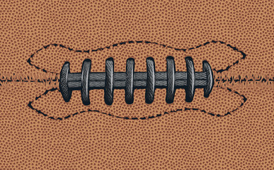 Football Detail with Black Laces © WellofMike