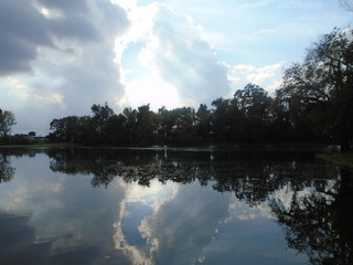 reflection of sky in lake