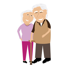 Pair of grandparents image. Vector illustration design