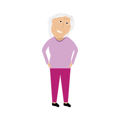 Isolated old woman. Grandmother. Vector illustration design