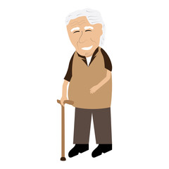 Isolated old man. Grandparent. Vector illustration design