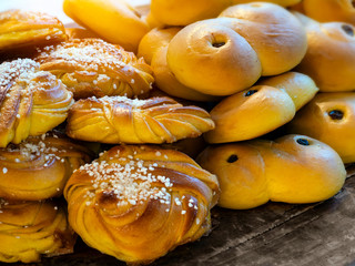 Traditional Swedish Christmas saffron buns