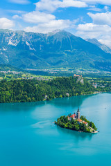 Lake Bled panorama of the Slovenia icon