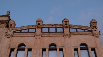 Fototapeta premium Modica, Province of Ragusa, Sicily. The town is famous for his baroque buildings and chocolate. This is a view of the Auditoirium Pietro Floridia facade, located at Piazza Giacomo Matteotti.