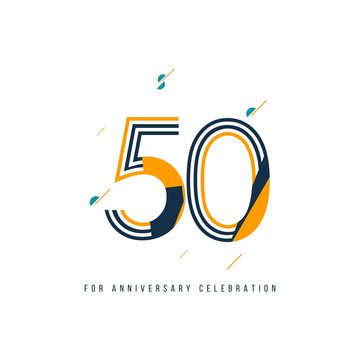 50 Year Retro Anniversary Celebration Vector Template Design Illustration