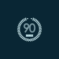 90 Year Anniversary Celebration Vector Template Design Illustration
