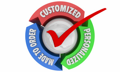 Customize Personalize Check Mark Special Order Product 3d Illustration