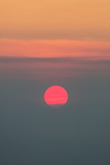 Smoke from a wildfire obscures the late afternoon sun in the San Francisco Bay Area