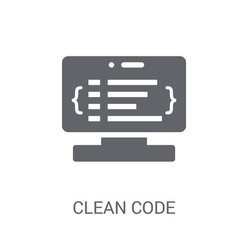 Clean code icon. Trendy Clean code logo concept on white background from Programming collection