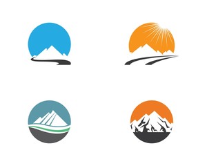 Mountain logo template vector icon illustration