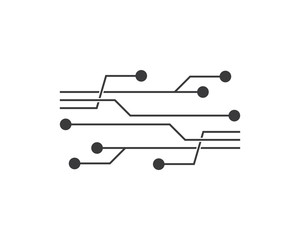 Circuit logo template vector icon illustration