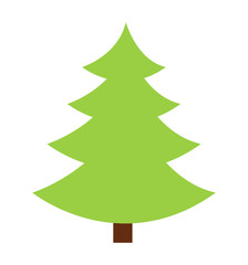 Christmas tree icon vector silhouette icon flat isolated on white background